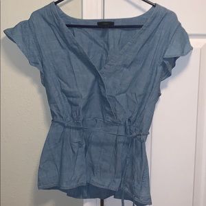 J Crew Peplum Chambray Shirt
